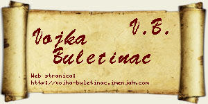 Vojka Buletinac vizit kartica